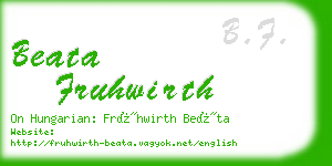 beata fruhwirth business card